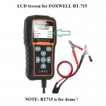 LCD Screen Display Replacement for FOXWELL BT715 Battery Tester